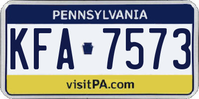 PA license plate KFA7573
