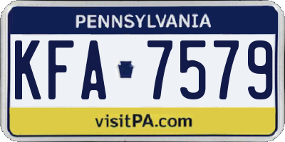 PA license plate KFA7579