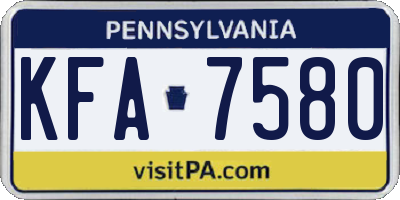 PA license plate KFA7580