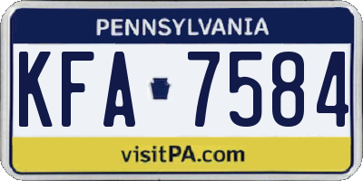 PA license plate KFA7584