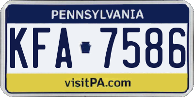 PA license plate KFA7586