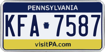 PA license plate KFA7587
