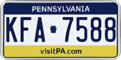 PA license plate KFA7588
