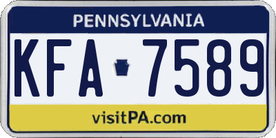 PA license plate KFA7589