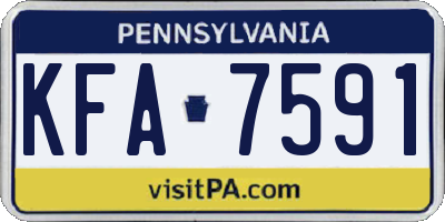 PA license plate KFA7591