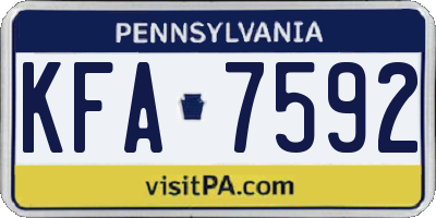 PA license plate KFA7592