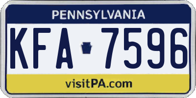 PA license plate KFA7596