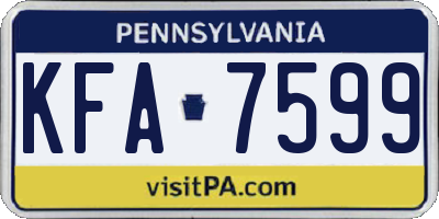 PA license plate KFA7599