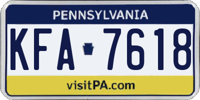 PA license plate KFA7618