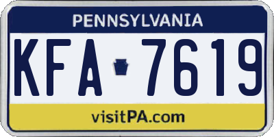 PA license plate KFA7619
