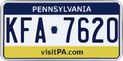 PA license plate KFA7620