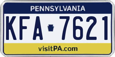 PA license plate KFA7621