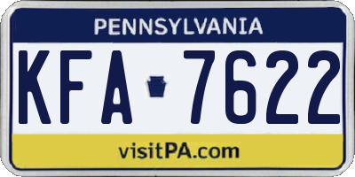 PA license plate KFA7622