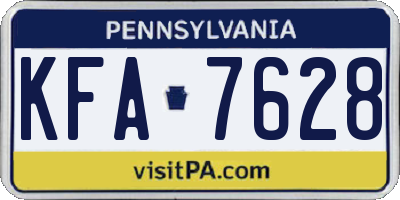 PA license plate KFA7628