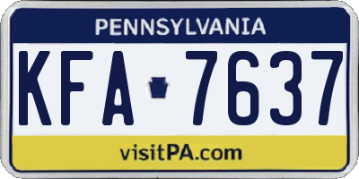 PA license plate KFA7637