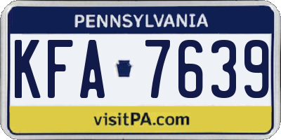 PA license plate KFA7639