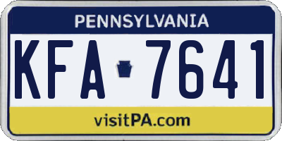 PA license plate KFA7641