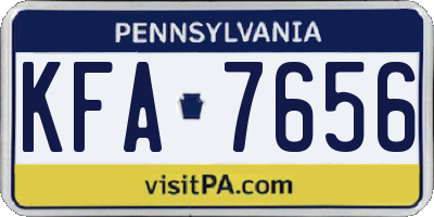 PA license plate KFA7656