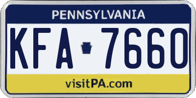 PA license plate KFA7660