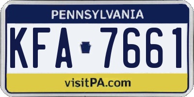 PA license plate KFA7661