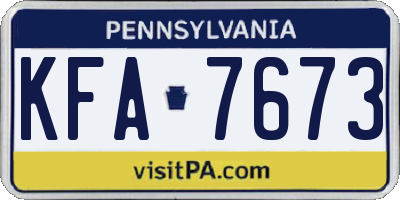 PA license plate KFA7673
