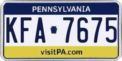 PA license plate KFA7675