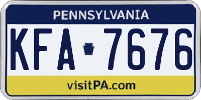 PA license plate KFA7676