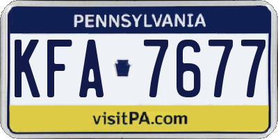 PA license plate KFA7677