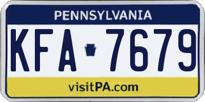 PA license plate KFA7679