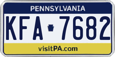PA license plate KFA7682