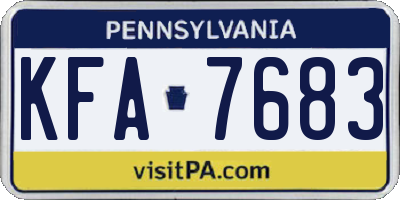 PA license plate KFA7683