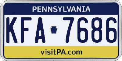 PA license plate KFA7686