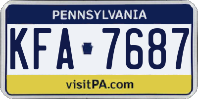PA license plate KFA7687