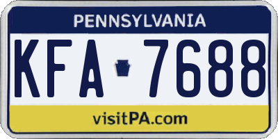 PA license plate KFA7688