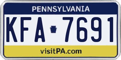 PA license plate KFA7691