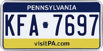 PA license plate KFA7697