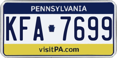 PA license plate KFA7699