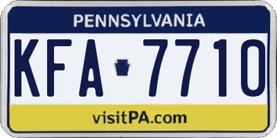 PA license plate KFA7710