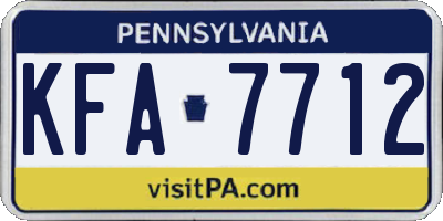 PA license plate KFA7712