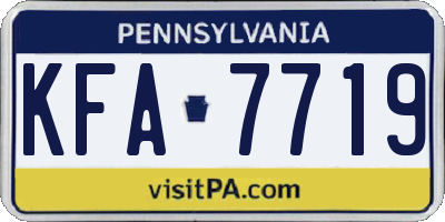 PA license plate KFA7719