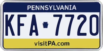PA license plate KFA7720