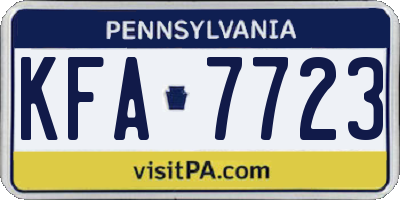 PA license plate KFA7723