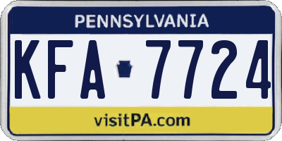 PA license plate KFA7724