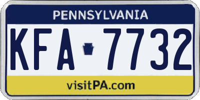 PA license plate KFA7732