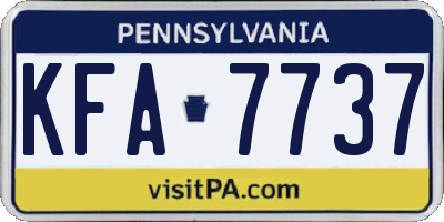 PA license plate KFA7737