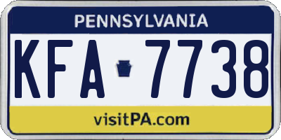 PA license plate KFA7738