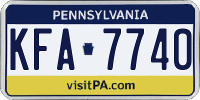 PA license plate KFA7740