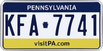 PA license plate KFA7741