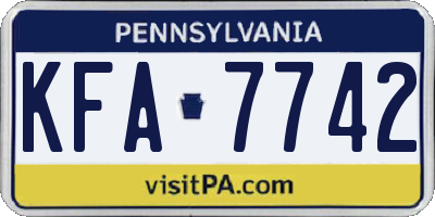 PA license plate KFA7742