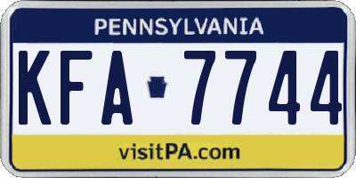 PA license plate KFA7744